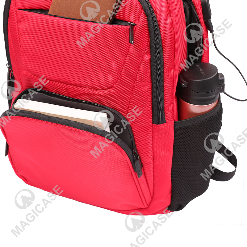 Large Water-repellent Stylish Computer Backpack Red Nylon Laptop Backpack